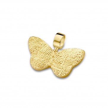 pendant, anhø¤nger, hanger, fingerprint, fingerabdrø¼ck, vingeradruk, butterfly, gold, goud, yellow,