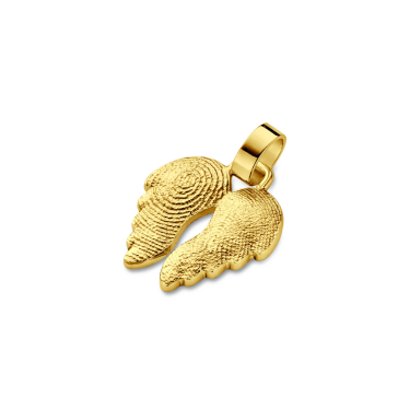 pendant, anhänger, hanger, fingerprint, fingerabdrück, vingerafdruk, angel, 2, gold, goud, yellow,